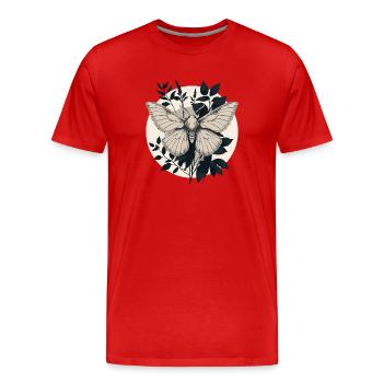 Mystic Moth - Men's Premium Organic T-Shirt - red - Front - Damien (186cm)