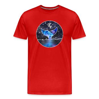Cosmic Mermaid Tail - Men's Premium Organic T-Shirt - red - Front - Damien (186cm)