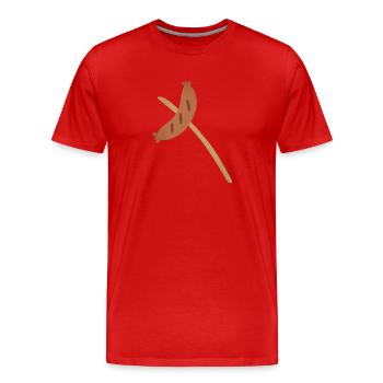 Bratwurst am Spieß - Männer Premium Bio T-Shirt - Rot - Vorne - Damien (186cm)