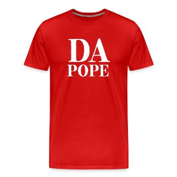 DA POPE Leo - Männer Premium Bio T-Shirt - Rot - Vorne - Damien (186cm)