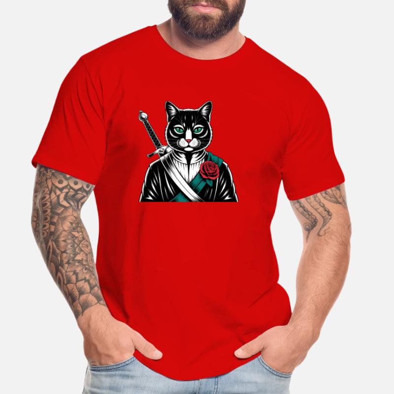Le chat samourai, le chat Bushido T-shirt bio Premium Homme