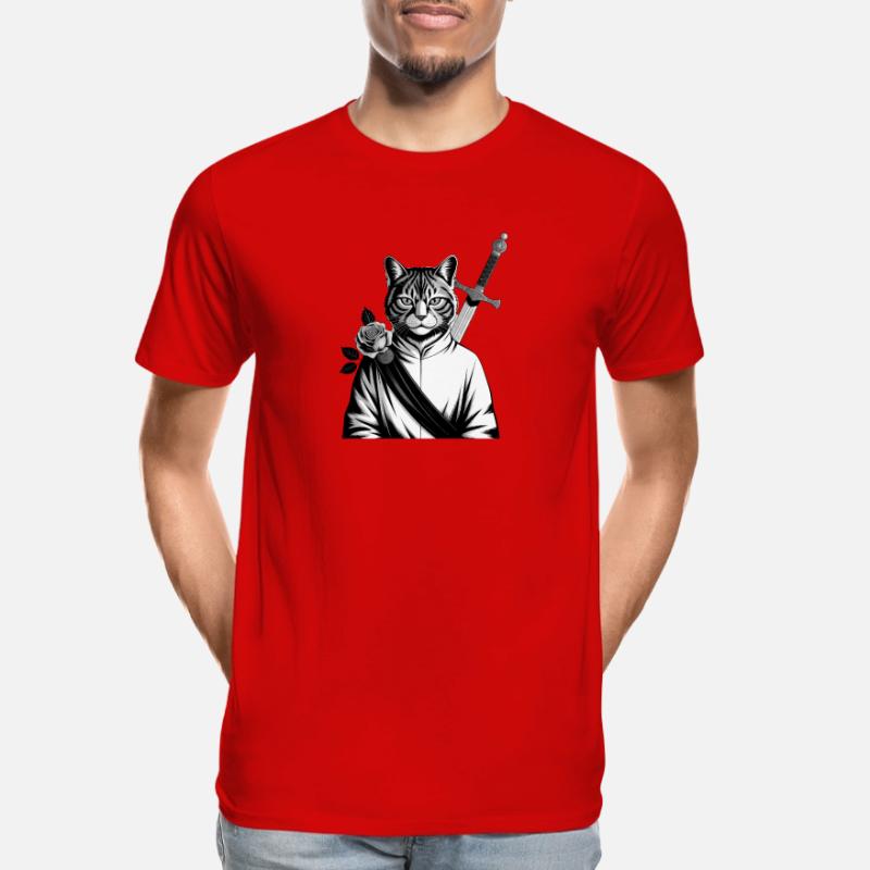 Le chat samourai, le chat Bushido T-shirt bio Premium Homme