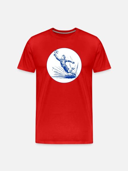Goalkeeper (blue and white) - Men's Premium Organic T-Shirt - red