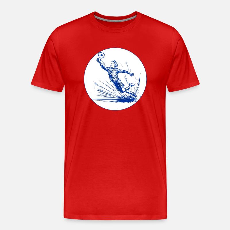 Torwart (blau-weiß) - Männer Premium Bio T-Shirt - Rot