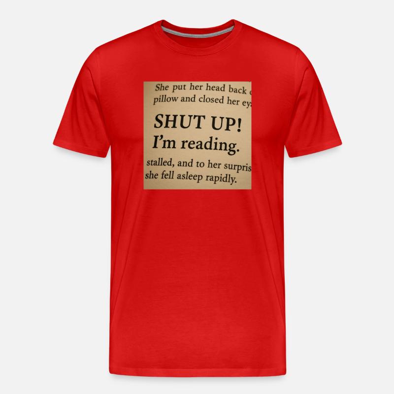 Leise! Ich lese! - Männer Premium Bio T-Shirt - Rot