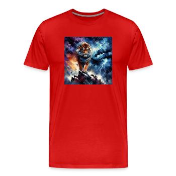 Ein majestätischer Tiger - Männer Premium Bio T-Shirt - Rot - Vorne - Damien (186cm)