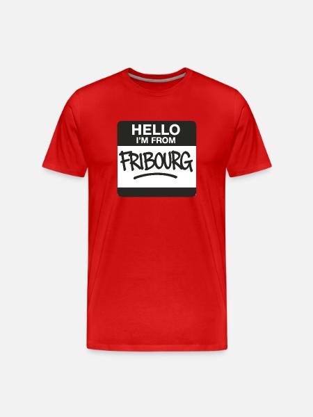 Fribourg Graffiti Sticker - Männer Premium Bio T-Shirt - Rot