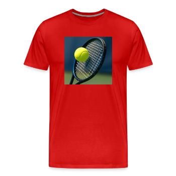 Sports - Tennis, raquette et balle - T-shirt bio Premium Homme - rouge - Devant - Damien (186cm)