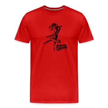 Cappuccino Ballerina | Italian Brainrot - Men's Premium Organic T-Shirt - red - Front - Damien (186cm)