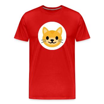Cat Face White | ~NU relations | Vector - Men's Premium Organic T-Shirt - red - Front - Damien (186cm)