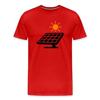 Solar Panels Photovoltaic System - Men's Premium Organic T-Shirt - red - Front - Damien (186cm)