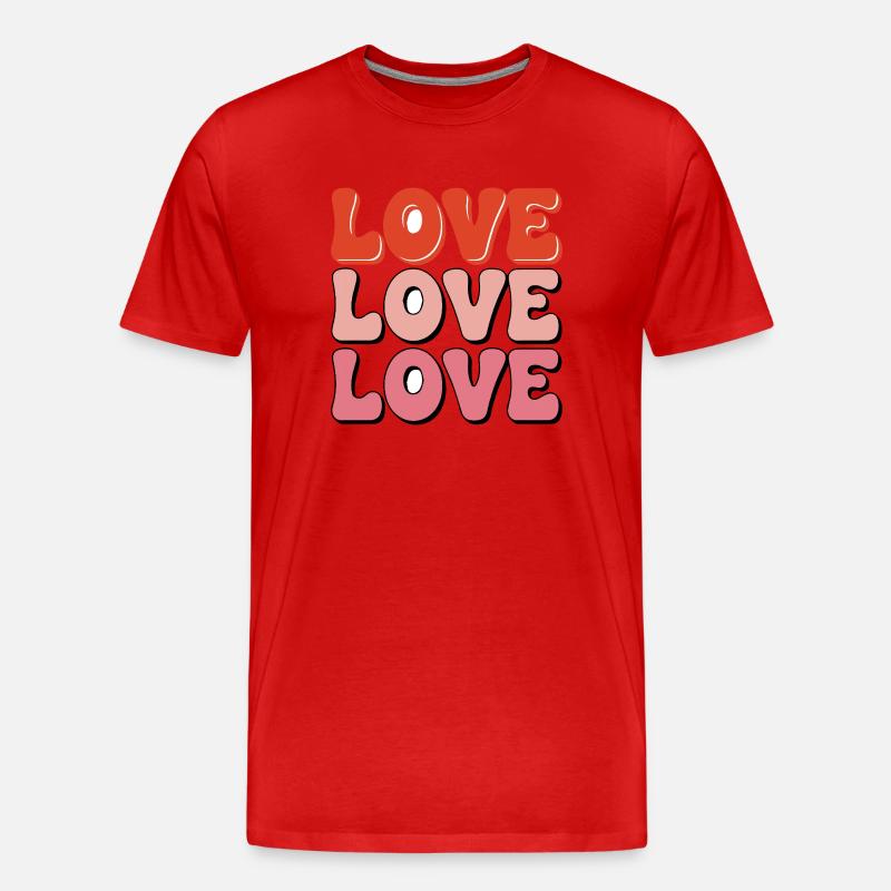 Liebe Liebe Liebe Liebe - Männer Premium Bio T-Shirt - Rot