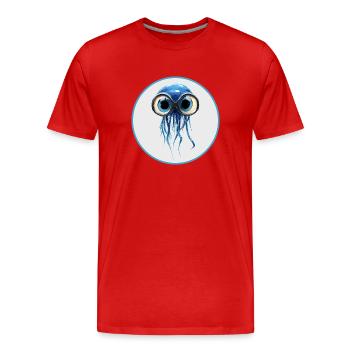 Qualle mit Taucherbrille - Männer Premium Bio T-Shirt - Rot - Vorne - Damien (186cm)