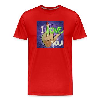 Je t’aime - T-shirt bio Premium Homme - rouge - Devant - Damien (186cm)