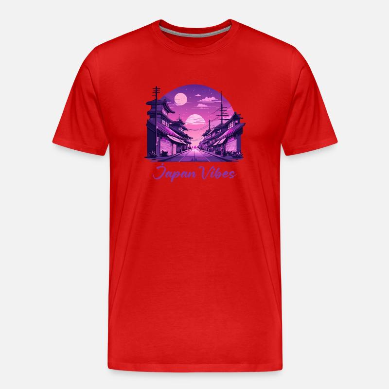 Japan-Vibes - Männer Premium Bio T-Shirt - Rot