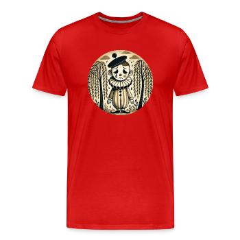 Clown triste - T-shirt bio Premium Homme - rouge - Devant - Damien (186cm)