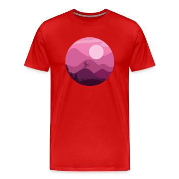 Mountain Biker - Men's Premium Organic T-Shirt - red - Front - Damien (186cm)