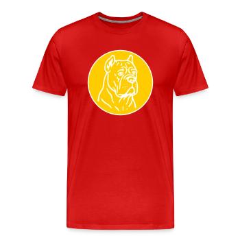 Mastif - T-shirt bio Premium Homme - rouge - Devant - Damien (186cm)