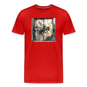 Lost Place Unique Abeille Volant Rouille Métal Urbain - T-shirt bio Premium Homme - rouge - Devant - Damien (186cm)