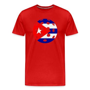 Pickleball Kuba - Männer Premium Bio T-Shirt - Rot - Vorne - Damien (186cm)