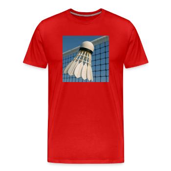 Sportarten - Badminton - Männer Premium Bio T-Shirt - Rot - Vorne - Damien (186cm)