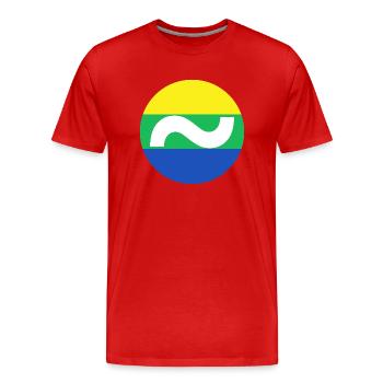 Wave Flag | ~NU relations | Vector - Men's Premium Organic T-Shirt - red - Front - Damien (186cm)
