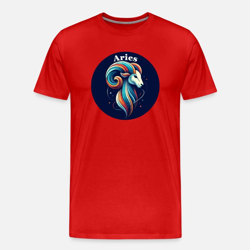 Widder Widder bunt - Männer Premium Bio T-Shirt - Rot