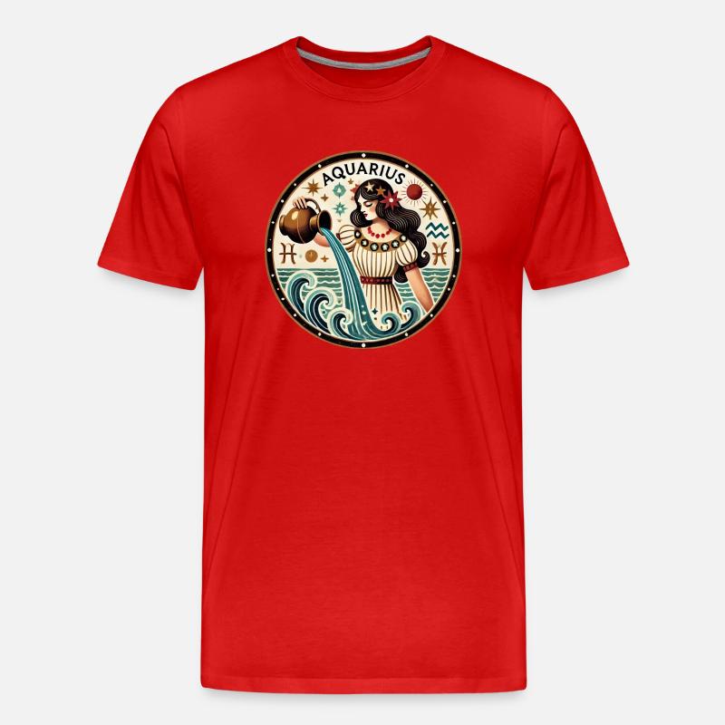 Wassermann - Männer Premium Bio T-Shirt - Rot