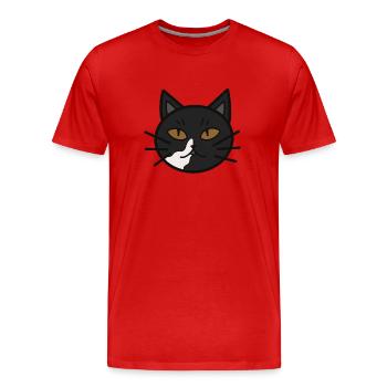 Mao le chat - T-shirt bio Premium Homme - rouge - Devant - Damien (186cm)