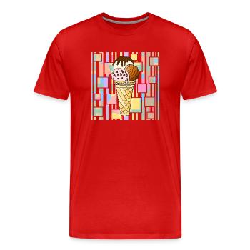 Glace - T-shirt bio Premium Homme - rouge - Devant - Damien (186cm)