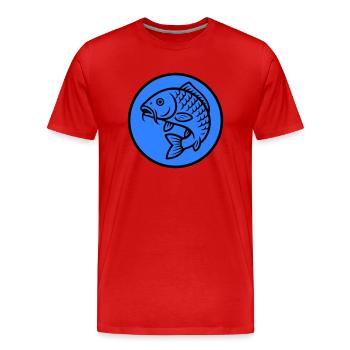 Poisson carpe - T-shirt bio Premium Homme - rouge - Devant - Damien (186cm)