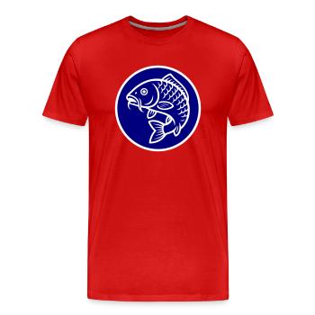 Icône de poisson carpe - T-shirt bio Premium Homme - rouge - Devant - Damien (186cm)