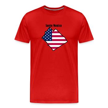 Santa Monica, Los Angeles - Männer Premium Bio T-Shirt - Rot - Vorne - Damien (186cm)