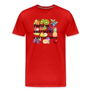Frisch Fruchtig Fantastisch - Männer Premium Bio T-Shirt - Rot - Vorne - Damien (186cm)
