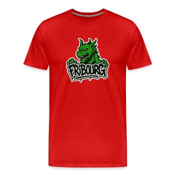 Fribourg Dragon - T-shirt bio Premium Homme - rouge - Devant - Damien (186cm)