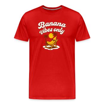 Banana Vibes Only – Summer can come - Men's Premium Organic T-Shirt - red - Front - Damien (186cm)
