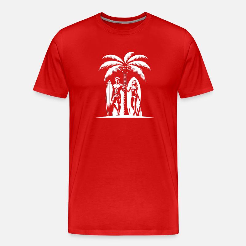 Surfer - Männer Premium Bio T-Shirt - Rot