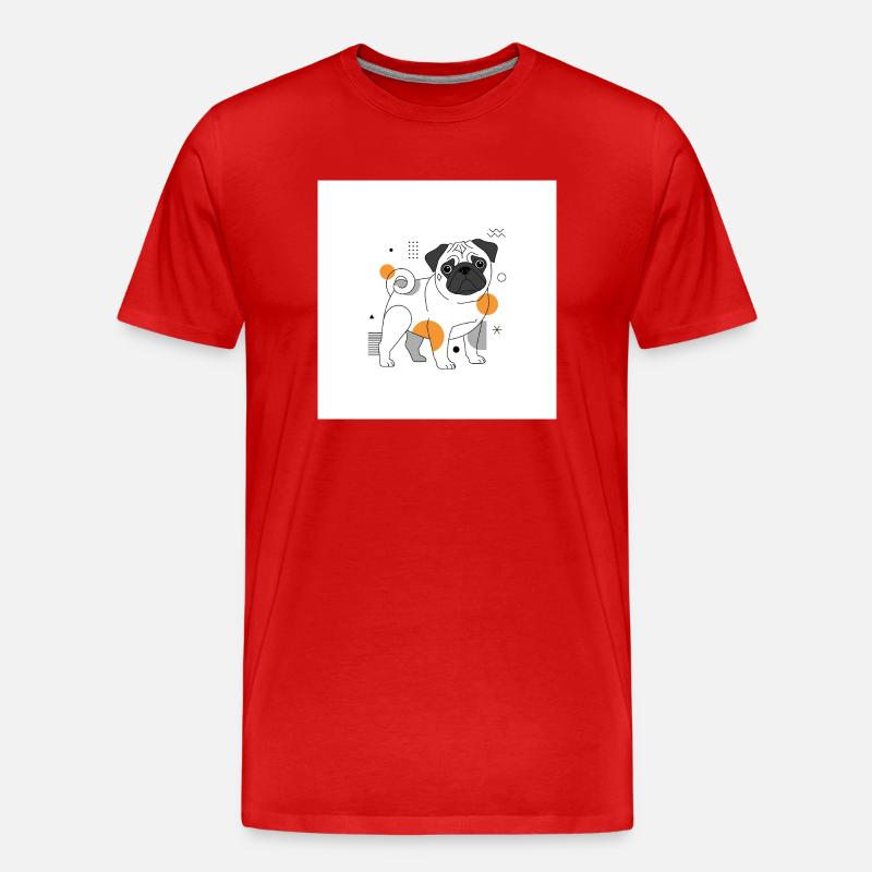 Mops Design - Männer Premium Bio T-Shirt - Rot