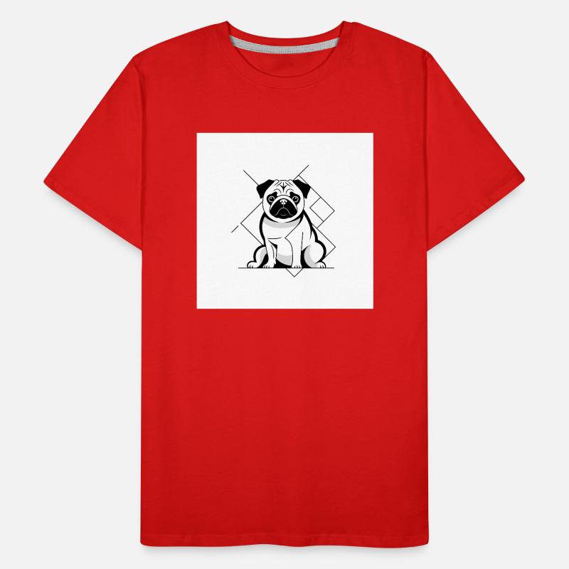 Mops Sitz Männer Premium Bio T-Shirt