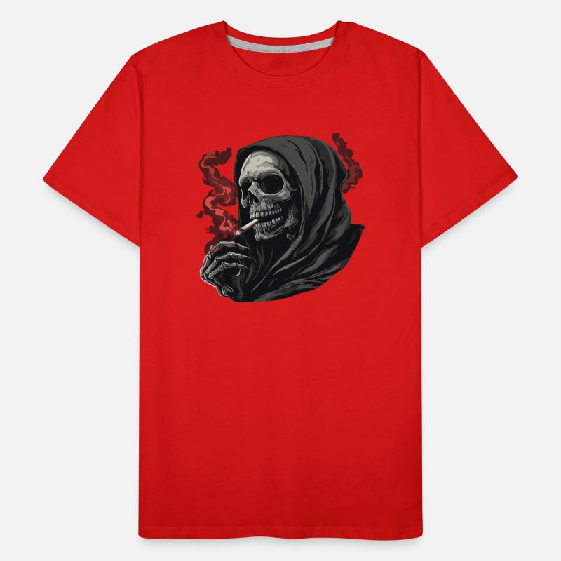 Sensenmann mit Zigarette. Männer Premium Bio T-Shirt