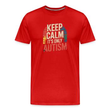 Autisme - T-shirt bio Premium Homme - rouge - Devant - Damien (186cm)