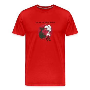 Koi Balance - Men's Premium Organic T-Shirt - red - Front - Damien (186cm)