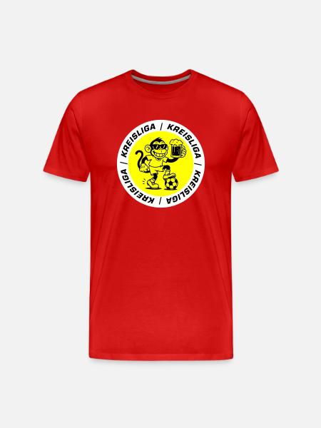 Kreisliga Fussball Affe - Männer Premium Bio T-Shirt - Rot