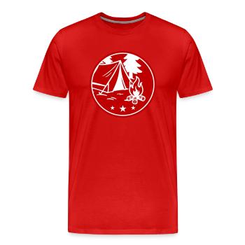 Tente Feu de camp - T-shirt bio Premium Homme - rouge - Devant - Damien (186cm)