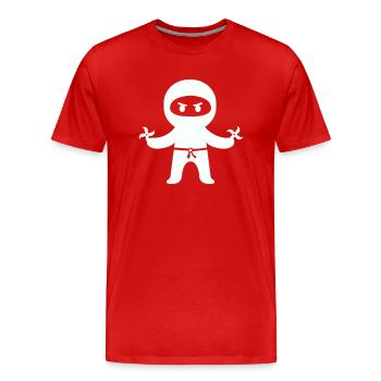 Ninja 1 - Men's Premium Organic T-Shirt - red - Front - Damien (186cm)