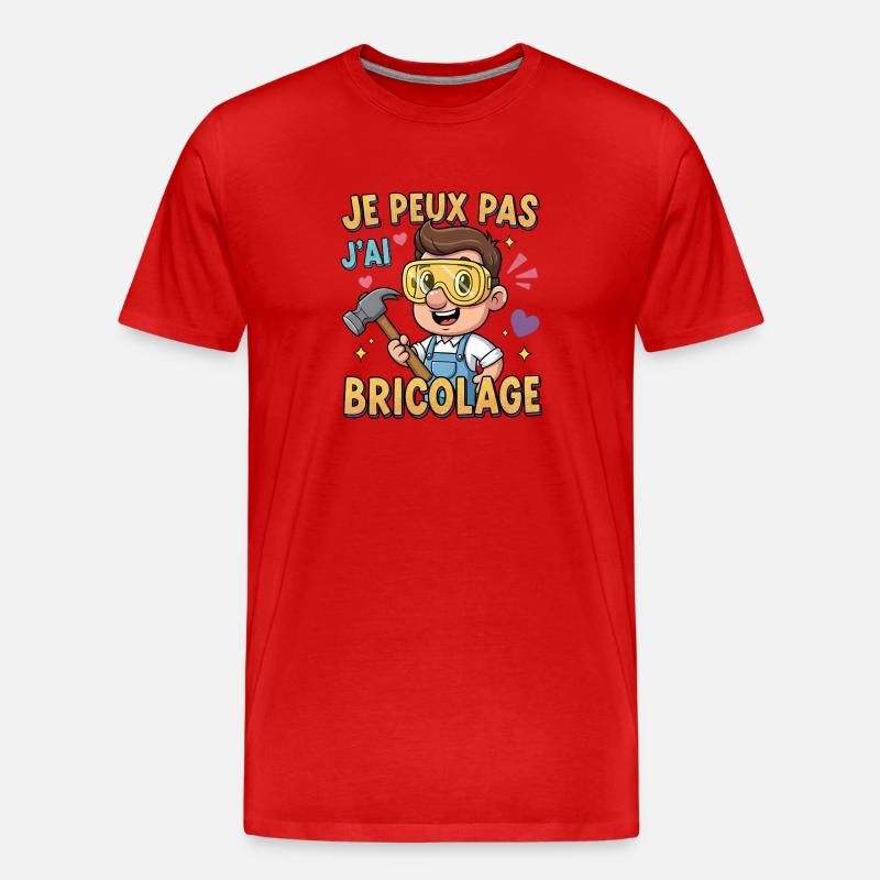 Ich kann nicht DIY - Männer Premium Bio T-Shirt - Rot