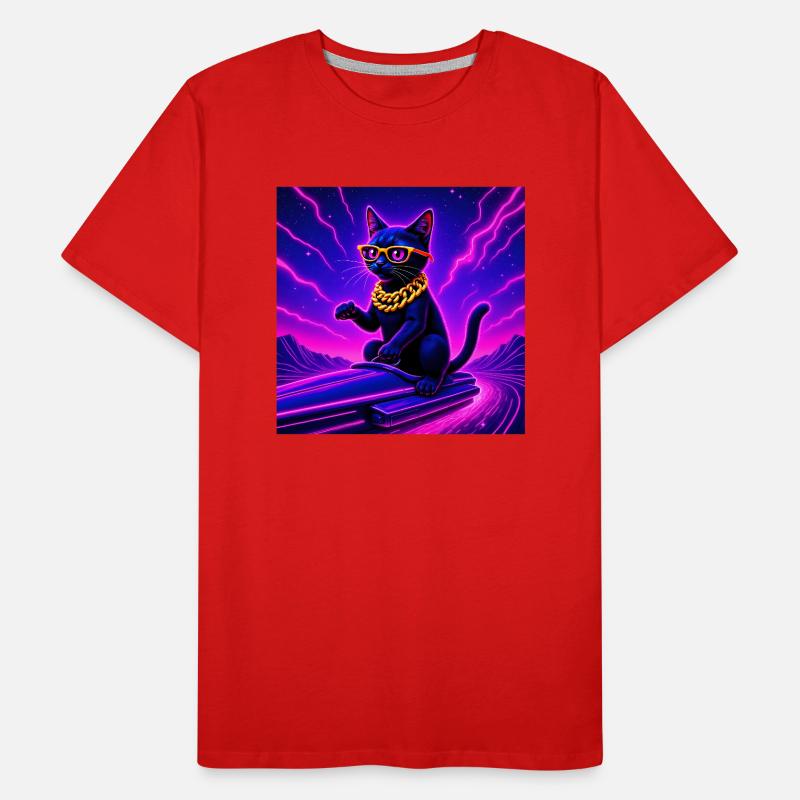 Chat de l’espace - Cool - Cyber ronronnement T-shirt bio Premium Homme