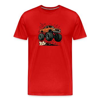 Monstertruck - Männer Premium Bio T-Shirt - Rot - Vorne - Damien (186cm)
