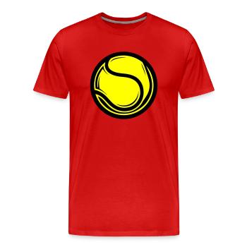 Tennisball Symbol - Männer Premium Bio T-Shirt - Rot - Vorne - Damien (186cm)