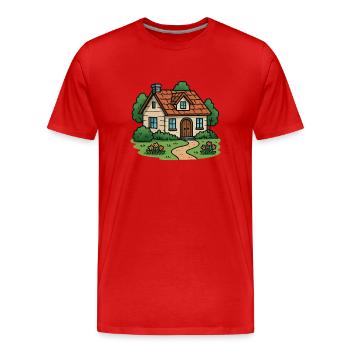 House Villa - Men's Premium Organic T-Shirt - red - Front - Damien (186cm)